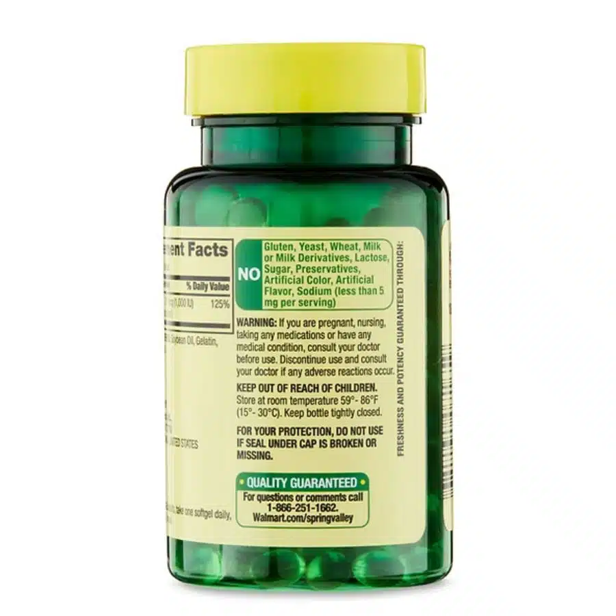 Spring Valley™ Vitamin D3, 25 Mcg (1,000 IU)
