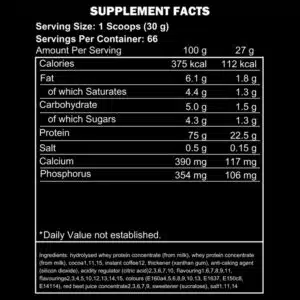 anabolic prime pro 2kg nutrition facts