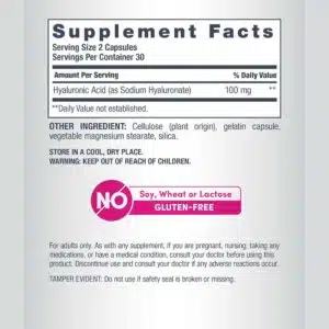 NeoCell Hyaluronic Acid Capsules, Essential Lubricant, Supports Tissue Hydration, Gluten Free – 60 Capsules