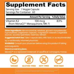 Doctor’s Best, Vitamin K2 MK-7 with MenaQ7, 100 mcg, (60 Capsule)