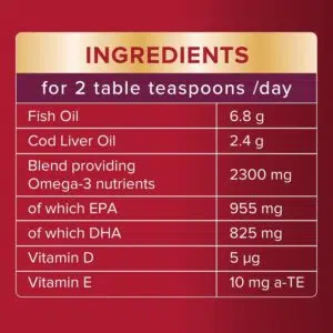 Seven Seas Omega-3 Fish Oil Plus Cod Liver Oil Maximum Strength Liquid (100ml) | Made in the UK