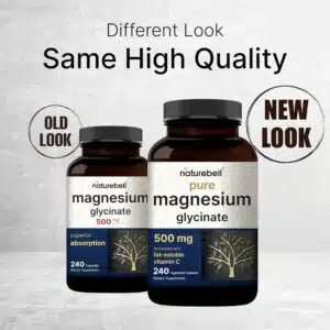 Naturebell Magnesium Glycinate 500mg (240 Capsules) | 3rd Party Tested, Non-GMO & Gluten Free