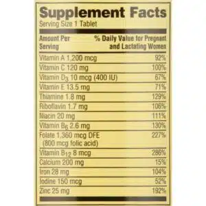 Spring Valley Prenatal Multivitamin/Multimineral for Pregnant and Nursing Women (100 Tablets)
