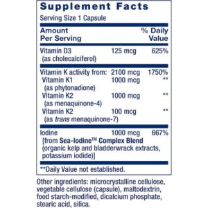 Life Extension Vitamins D And K Capsules Supplement Facts