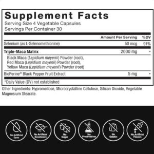 Force Factor Maca Max 2000 mg Supplement facts