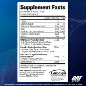 GAT Sports PMP (Peak Muscle Performance) Pre-Workout (30 Servings)