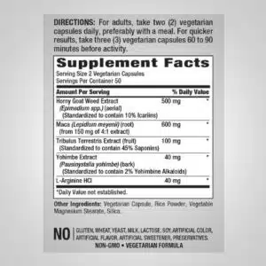 Piping Rock Horny Goat Weed Complex supplement facts