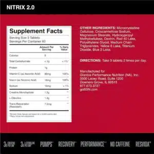 BSN, Nitrix® 2.0, Concentrated Nitric Oxide Precursor, 180 Tablets