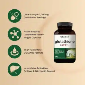 NatureBell Glutathione 2000mg Per Serving (240 Veggie Capsules) | 98%+ Purity Verified
