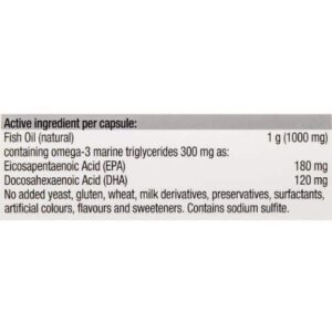 Blackmores Fish Oil 1000mg nutritrion facts