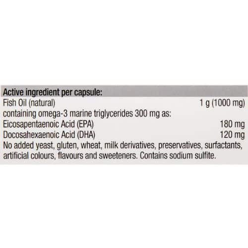 Blackmores Fish Oil 1000mg nutritrion facts