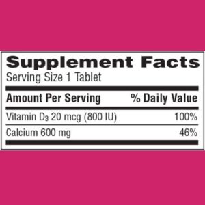 Caltrate 600+D3 spplemement facts