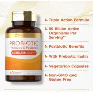 Carlyle Probiotics Probiotic & Postbiotic | 50 Billion CFU (60 Capsules)
