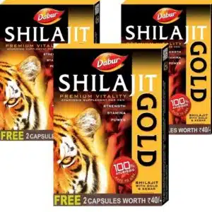 Dabur Shilajit Gold: 100 % Ayurvedic Capsules for Strength, Stamina, vigor & vitality (36 Capsules)