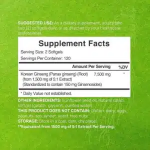 Deal Supplement Korean Red Panax Ginseng 7500mg (240 Softgels)