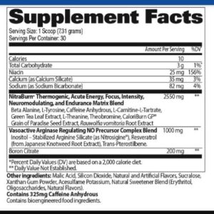 GAT NITRAFLEX Burn Supplement Facts