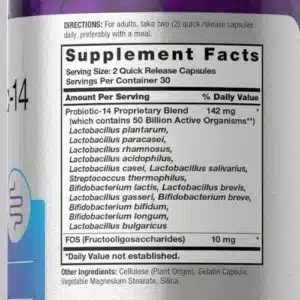 Horbäach Probiotics with Prebiotics | 60 Capsules | 50 Billion Active Organisms