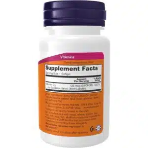 NOW Vitamin D3 (125 mcg) 5000 IU -120 Softgels