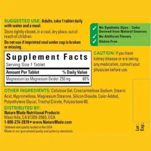 Nature Made, Magnesium 250 mg (100 Tablets) in Bangladesh