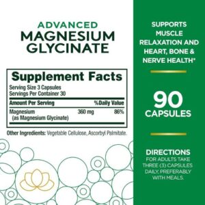 Nature's Bounty Advanced Magnesium Glycinate Capsules Supplement facts
