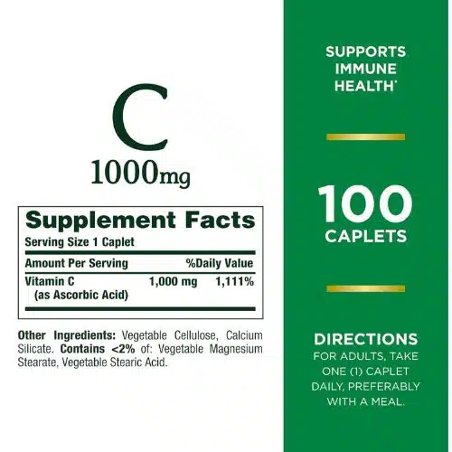 Nature's Bounty Vitamin C 1000mg (100 Tablets) | Made in USA - Image 2