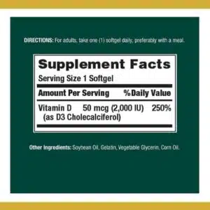 Nature’s Bounty D3 50 mcg (2000 IU) 150 Softgels