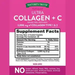 Nature’s Truth Hydrolyzed Ultra Collagen + C (3,000 mg) 90 Tablets