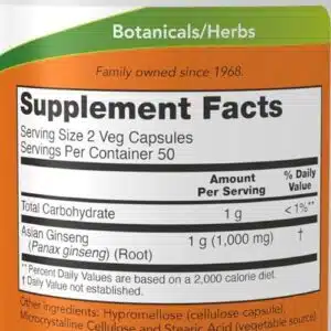 NOW Foods, Panax Ginseng Extract (100 Veg Capsules)