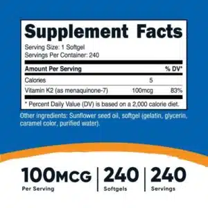 Nutricost Vitamin K2 MK-7 100 mcg (240 Softgels)