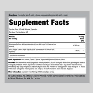Piping Rock Ashwagandha 4500 Mg (120 Capsules)