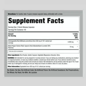 Piping Rock Ashwagandha 4500 Mg (120 Capsules)