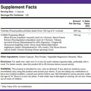 Piping Rock Vimax Male Formula “MEN ONLY” (120 Capsules)