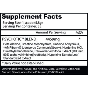 insane labz psychotic nutrition facts