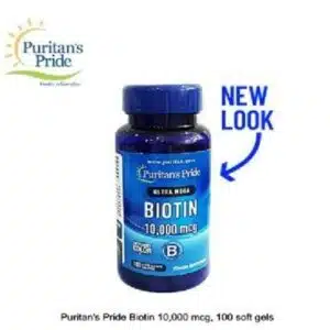 Puritan’s Pride Biotin 10000 mcg (100 Softgels)