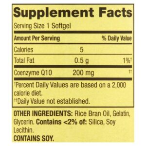 Spring Valley CoQ10 200 mg supplement facts