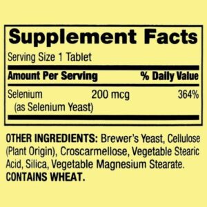Spring Valley Selenium 200 mcg Tablet supplement facts