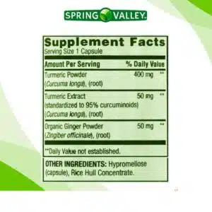 Spring Valley Turmeric Curcumin 500mg (90 Capsules)