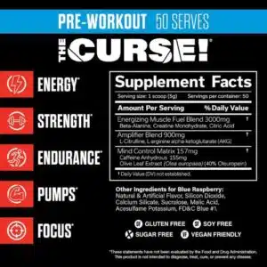 JNX SPORTS The Curse! Pre Workout Powder for Men & Women (50 Servings)