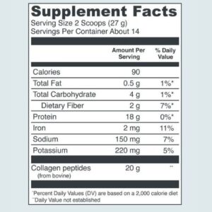 Vital Proteins Chocolate Collagen Peptides supplement facts