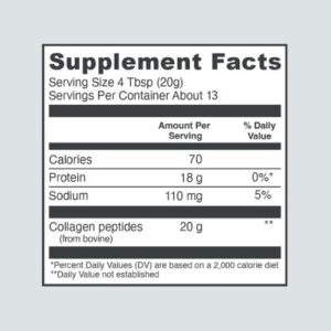 Vital Proteins Collagen Peptides supplement facts