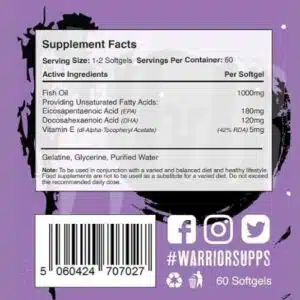 Warrior Omega Fish Oils 1000mg – 60 Softgel Capsules