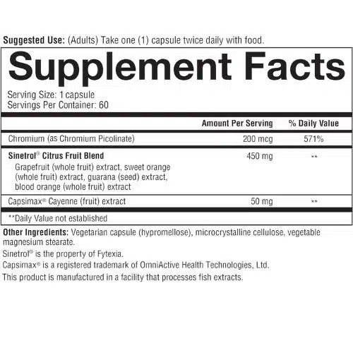 Youtheory Daily Fat Burner Supplement Facts