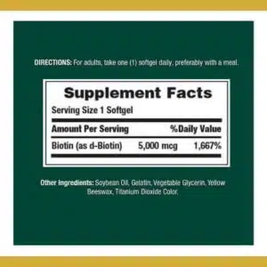Nature’s Bounty Biotin 5,000 mcg, 72 Soft gels