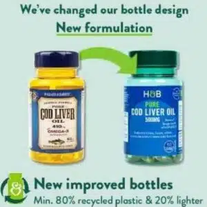 Holland & Barrett Cod Liver Oil, 500mg, 120 Capsules (bd)