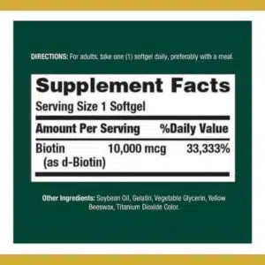Nature’s Bounty Biotin 10,000 mcg 120 Capsules in Bangladesh