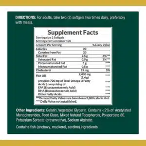Nature’s Bounty, Fish Oil, 1,200 mg, (200 Softgels)