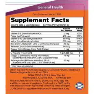 NOW Foods, Thyroid Energy (90 Veg Capsules)