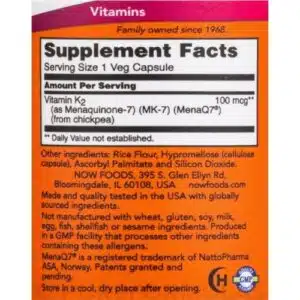 NOW Foods MK-7 Vitamin K-2 100 mcg (60 Capsules) in Bnagladesh