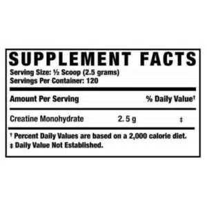 Ronnie Coleman (RC) Creatine-XS, Creatine Monohydrate Powder, Post Workout Recovery for Muscle Building and Strength, Energy Support, Mass Gainer, Unflavoured (300gm -120 Servings)
