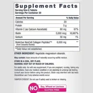 NeoCell, Grass-fed Collagen Peptides + Vitamin C & Biotin (360 Tablets)